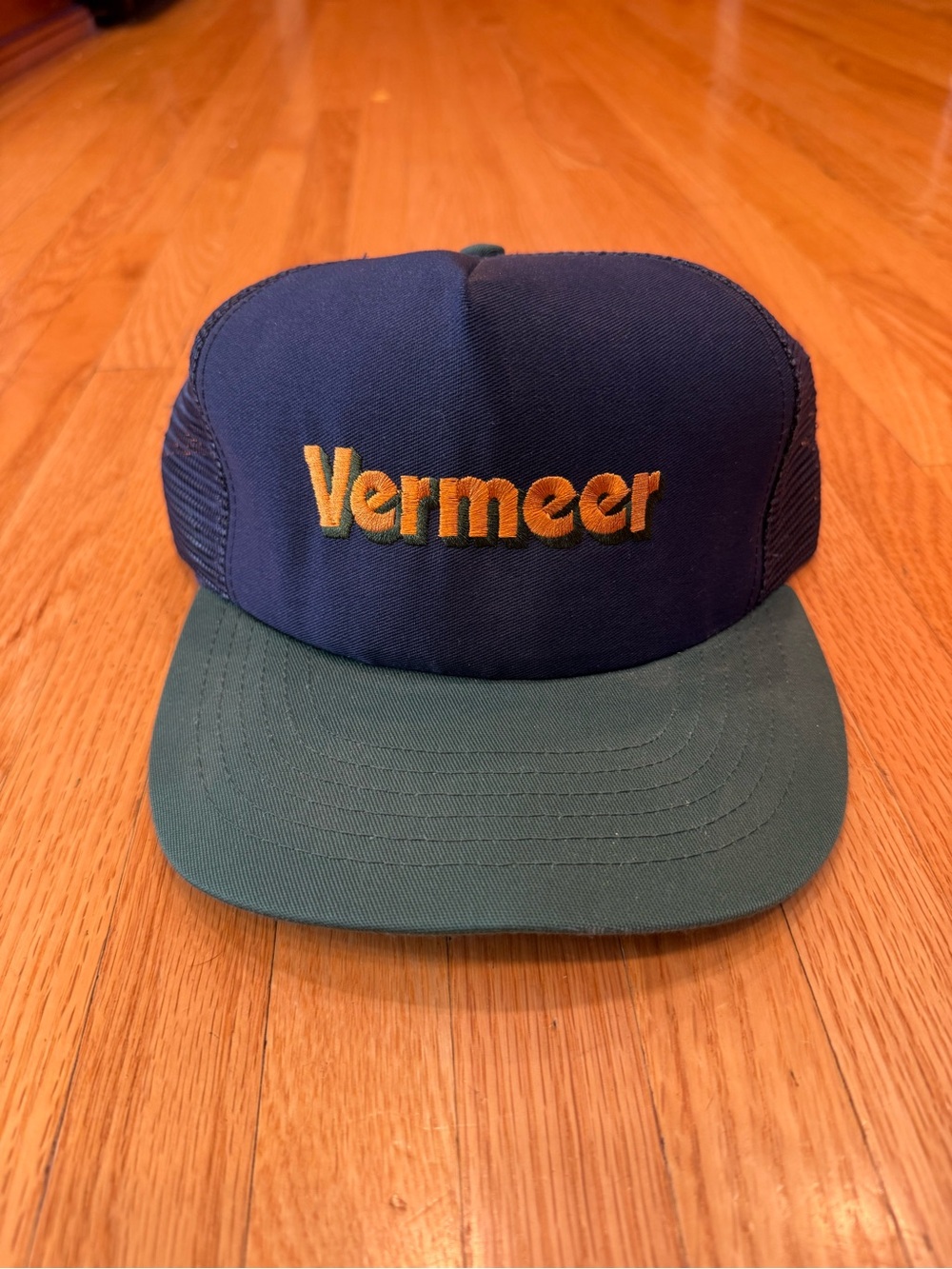 Vermeer Two-Tone Trucker Hat in Navy and Green
